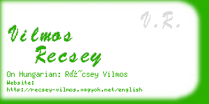 vilmos recsey business card